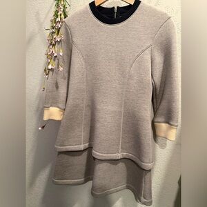 Christian Dior Gray and Cream Mini Dress